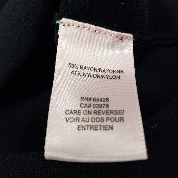 Pink Poodle Women's Long Sleeve Black Blouse with Pretty Bow Detail, Size Medium - Picture 4 of 6